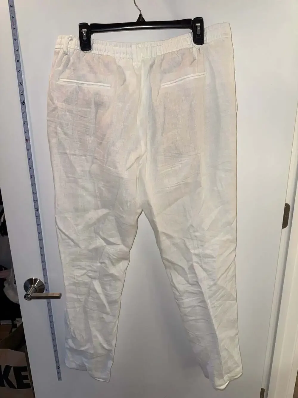 Zara 100% Linen Trousers White Size XL